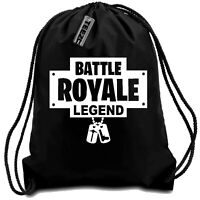 water resistant Gaming Bag Black with Gold Slogan Battle Royale drawstring bag 