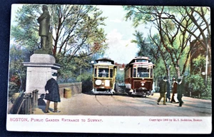 Öffentlicher Garten Eingang zur U-Bahn Boston Massachusetts Postkarte PC 1907 Robbins - Bild 1 von 1