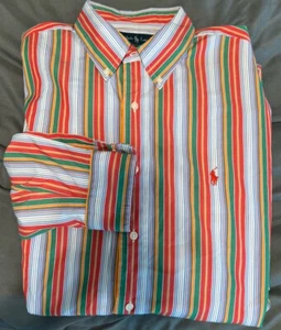 Polo Ralph Lauren Blake Shirt Mens XL Colorful Striped Long Sleeve Button Down - Picture 1 of 6