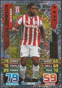 TOPPS MATCH ATTAX 2015-16- #400-STOKE CITY-GLEN JOHNSON-MOTM-SILVER FOIL - Picture 1 of 1