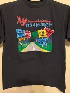 Vintage single stitch Funny Old Age Ahead T Shirt made in usa t shirt sz L 1997 - Picture 1 of 3