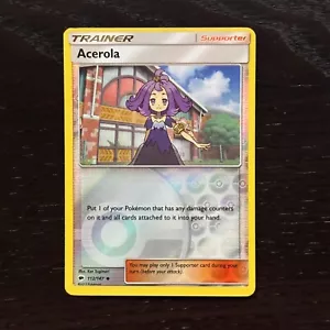 Acerola 112/147 Pokemon Burning Shadows Sun & Moon Reverse Holo Uncommon Card NM - Picture 1 of 2