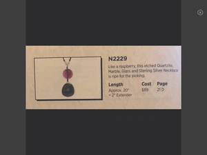 Silpada N 2229 RASPBERRY QUARTZITE MARBLE REVERSIBLE NECKLACE NWOT - Picture 1 of 4
