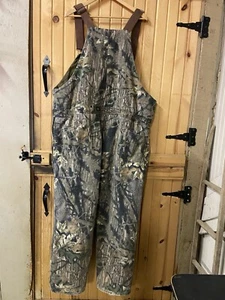 Vintage Duxbak Mossy Oak Camo Insulated Hunting Bib Overalls 2X 46-48 Made USA - Picture 1 of 8