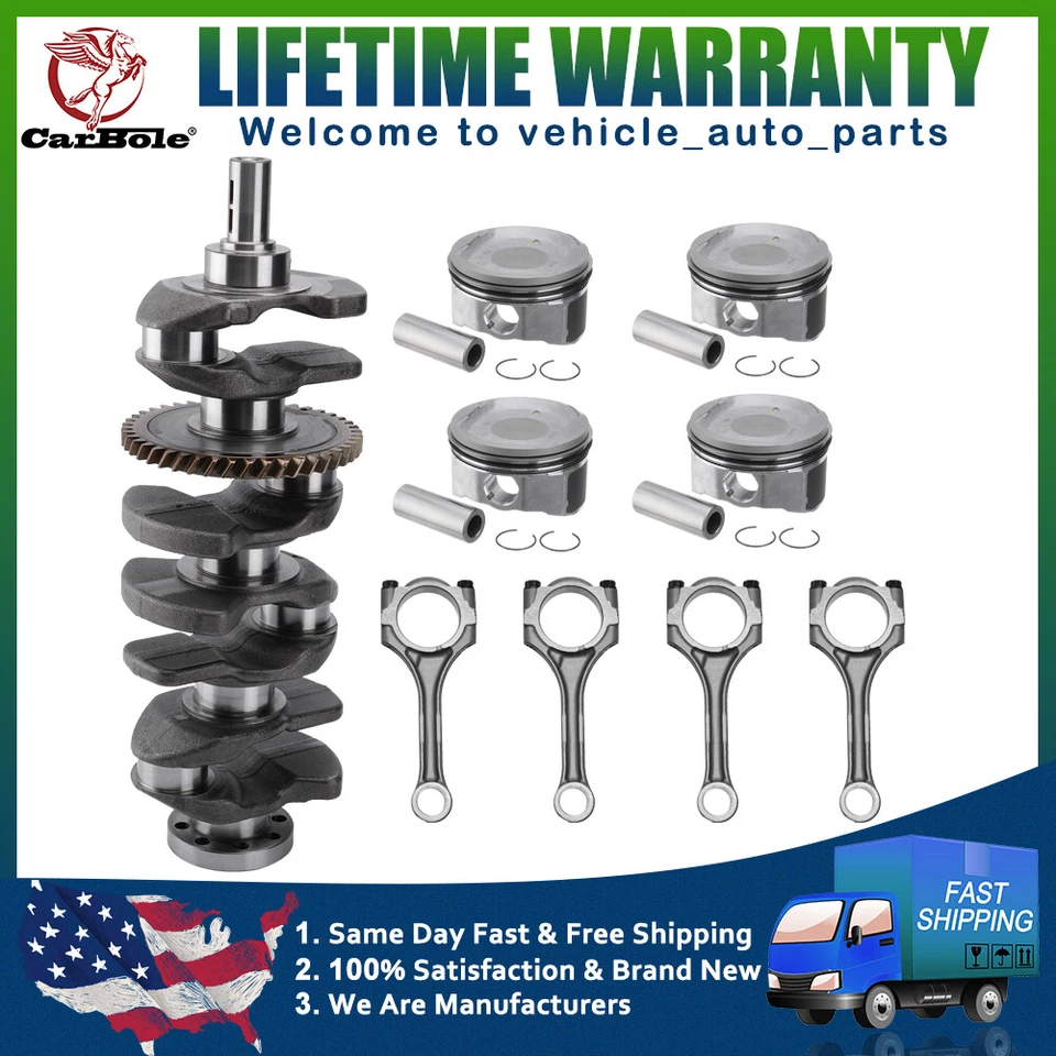 Коленвал / 4 соединительных стержня / поршни и кольца для Rav4 Solara Matrix Scion tC - Изображение 1 из 4