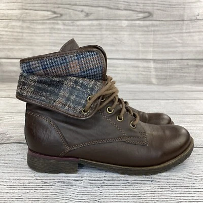 Botas Rock & Candy con pintura en aerosol para mujer talla 6 botas al tobillo de doble panel - marrón Foto 1 de 4