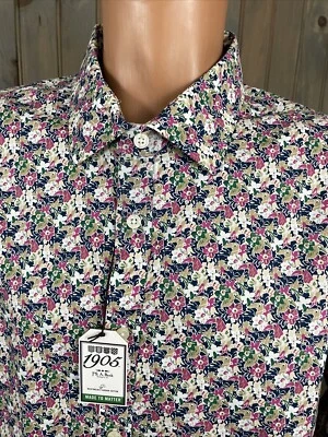 JOS A BANK L/S Botón COLORIDO Dakota’s Print 2XB STRETCH SLIM FIT NUEVO CON ETIQUETAS NUEVO Foto 1 de 4