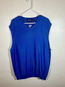 Polo Golf Men’s Ralph Lauren Sweater Vest Size XL Blue Sleeveless Oakmont CC - Picture 1 of 4