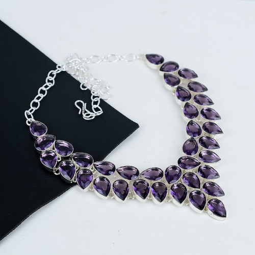 VALENTINO Ametista Gemma 925 Argento Sterling Gioielli Collana Valentine's Giorno Regalo