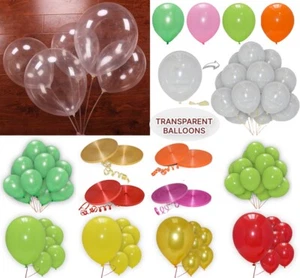 10-50 Clear BALOONS Transparent Balloons Wedding Birthday Party Deco father day - Picture 1 of 20