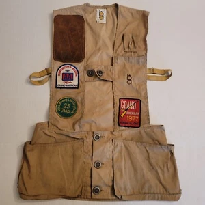 Vintage Bob Allen Sportswear Shooting Vest Mens Small Winchester Western Patches - Picture 1 of 14