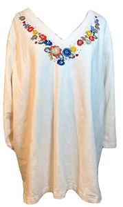 Womens Top Blouse 3X No Tags Cream Heavier Knit Well made Gently Used - Picture 1 of 6