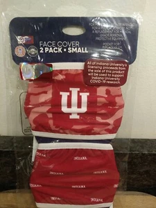 Indiana Hoosiers offiziell lizenzierte 2er Pack Jugend Gesichtsmaske.  Neue versiegelte Packung - Bild 1 von 2