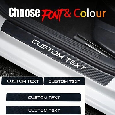 TEXTO PERSONALIZADO Alféizar Puerta Coche Placa Desgaste Protectores Adhesivo para Dodge Ram Foto 1 de 4