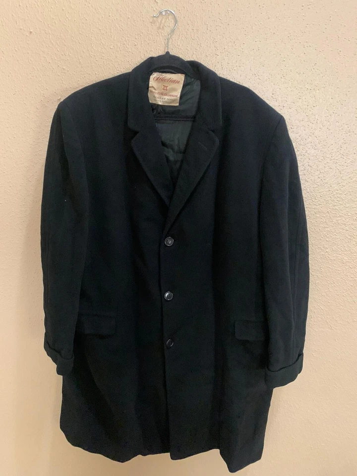 Gabardina Tibetian Botany 500 negra vintage para hombre 100 % cachemir puro. XXL.. Foto 1 de 3