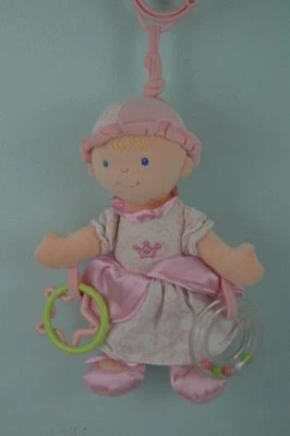 Mary Meyer Muñeca Bebé Rosa Juguete Suave Peluche Colgante Actividad Anillo Verde Foto 1 de 4