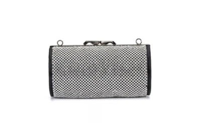 Bandolera OLIVIA MILLER Reagan Embellecida Mujer Barril Clutch -PLATEADA/NEGRA Foto 1 de 4