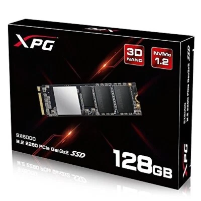 ADATA XPG SX6000 SSD PCIe 128GB 3D NAND Gen3x2 M.2 2280 NVMe ASX6000NP-128GT-C - Image 1 of 4