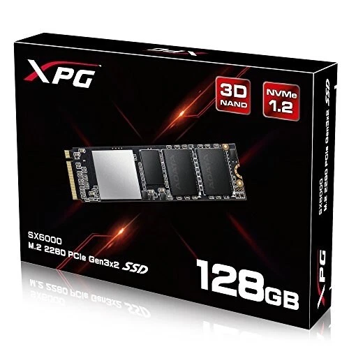 ADATA XPG SX6000 SSD PCIe 128GB 3D NAND Gen3x2 M.2 2280 NVMe ASX6000NP-128GT-C - Image 1 of 4