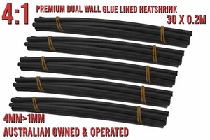 Kit de 4 mm 30 piezas tubo retráctil térmico 4:1 pegamento de pared doble forrado alambre aislamiento marino - Imagen 1 de 1