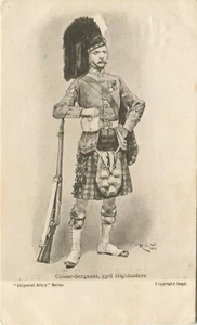 COLOUR SERGEANT, 93RD HIGHLANDERS, RCW - Military Art Postcard - Picture 1 of 2
