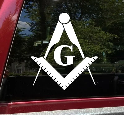 Símbolo de la masonería calcomanía de vinilo Logia masónica Dios brújula cuadrada troquelada pegatina Foto 1 de 4