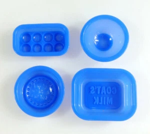 Soap Set 1 Goats Milk, Feel Good 4pc Silicone Moulds BLUE Mold - Picture 1 of 2