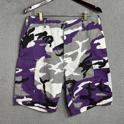 Pantalones Cortos de Carga Rothco Militar Camuflados Hombres Medianos Y2K Ropa de Calle Grunge Patinador Púrpura Foto 1 de 4