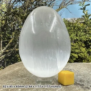 Huevo de Selenita Blanco - Auténtica Piedra de Cristal Mineral de Sanación Espiritual - RST562 - Imagen 1 de 1