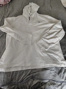 CREW CLOTHING COMPANY MENS HOODED RUGBY XXL WHITE USED - Picture 1 of 9