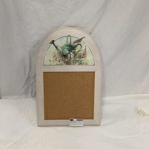 Arched Cork Bulletin Board Bird Watering Can Floral Garden Decor Pin Tacks a10 - Picture 1 of 1