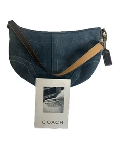 Coach Blue Suede Hobo Bag Purse Excellent Condition  Cute Tote - Picture 1 of 10
