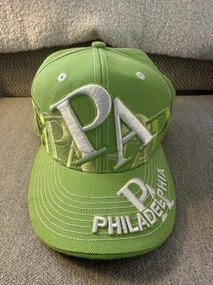 Gorra de béisbol City Hunter verde Philadelphia PA bordada pequeña 6 7/8-7. Foto 1 de 2