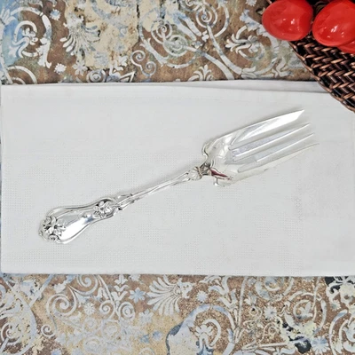 Tenedor para servir carne fría mediano vintage de plata esterlina violeta blanqueadora 1905 7 5/8" Foto 1 de 3