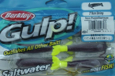 Berkley GSSHR3-CPC Gulp 3" Garnele Chart Tail Cajun Lila-Chart Tail 6 Stk - Bild 1 von 3