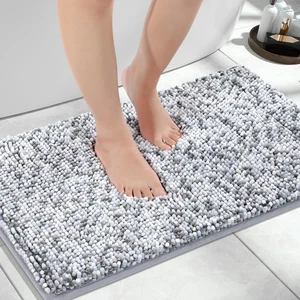 Chenille Bathroom Rugs, 28x17.5, Extra Soft Bath Mats for Bathroom Non Slip, ... - Picture 1 of 9