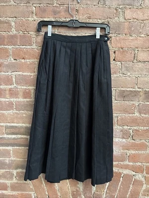 Falda plisada vintage para mujer Rafael Bill Kaiserman, talla 6, negra 100 % lana, EE. UU. Foto 1 de 4