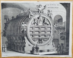 Heidelberg Grosses Fass - Original Kupferstich Merian Frankreich 1660 - Picture 1 of 2