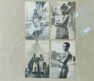 RISQUE NUDO ETNICO AFRICA-LOTTO 4 CARTOLINE-D13-193 - Picture 1 of 1