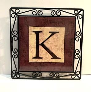 Wandbehang Buchstabe K Deko Fliese Schmiedeeisen Schnörkel Stil Rahmen Neu Ansicht - Bild 1 von 7
