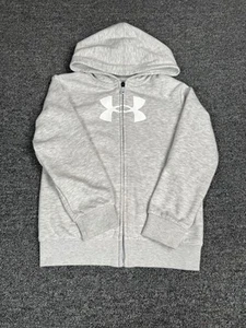 Under Armor Sweat Shirt Jacket Full Zip Youth Size 7 Unisex Hooded Grey - Picture 1 of 7