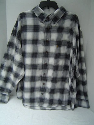 NOVA CAMISA MASCULINA DE FLANELA IZOD GRANDE&ALTA PRETA E BRANCA MANGA LONGA TAMANHO 2XB - Imagem 1 de 4