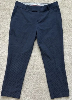 Banana Republic Women’s Ankle Jacquard Medallion Camden Pants Navy Size 4 - Image 1 of 4