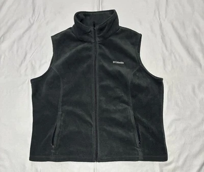 Chaleco Columbia para mujer 2XL negro polar cremallera completa sin mangas capa exterior Foto 1 de 4