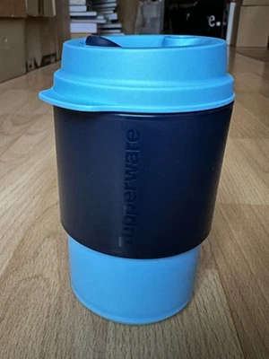 Tupperware Eco+ Kaffeebecher/Coffee To Go Cup 350 mL Blau/Schwarz - Becher -NEU! - Bild 1 von 4