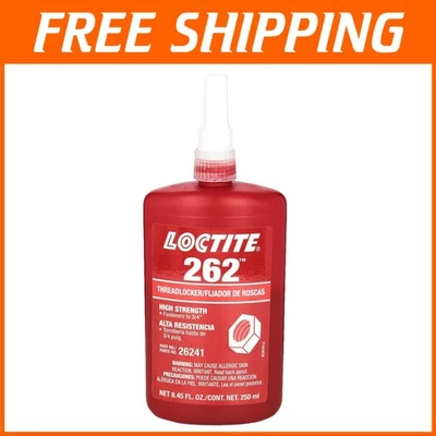 Red 262 High Strength Thread Locking Liquid, 250 mL, Temp Range -65°F to 300°F - Image 1 of 4