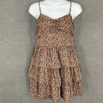 Mine цветочный оборки ярусный мини-платье женщин Sz S девчачий женский романтический богемное - Изображение 1 из 4