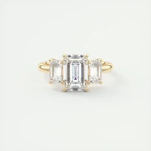 Anello di Fidanzamento in Laboratorio CVD Smeraldo Certificato IGI Diamante Oro Giallo 14k 3Ct - Foto 1 di 21