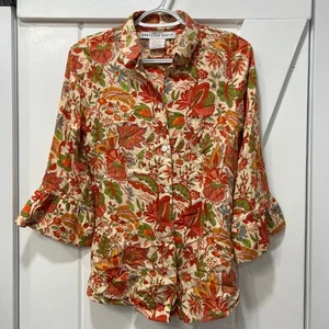 Gretchen Scott Damen Bluse Small Rayo Flatter Boho Kragen Cottage Core Prairie - Bild 1 von 8