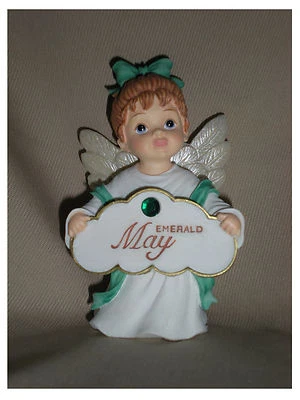 BIRTHSTONE ANGEL FIGURINE - MAY - EMERALD - JEANE'S THINGS